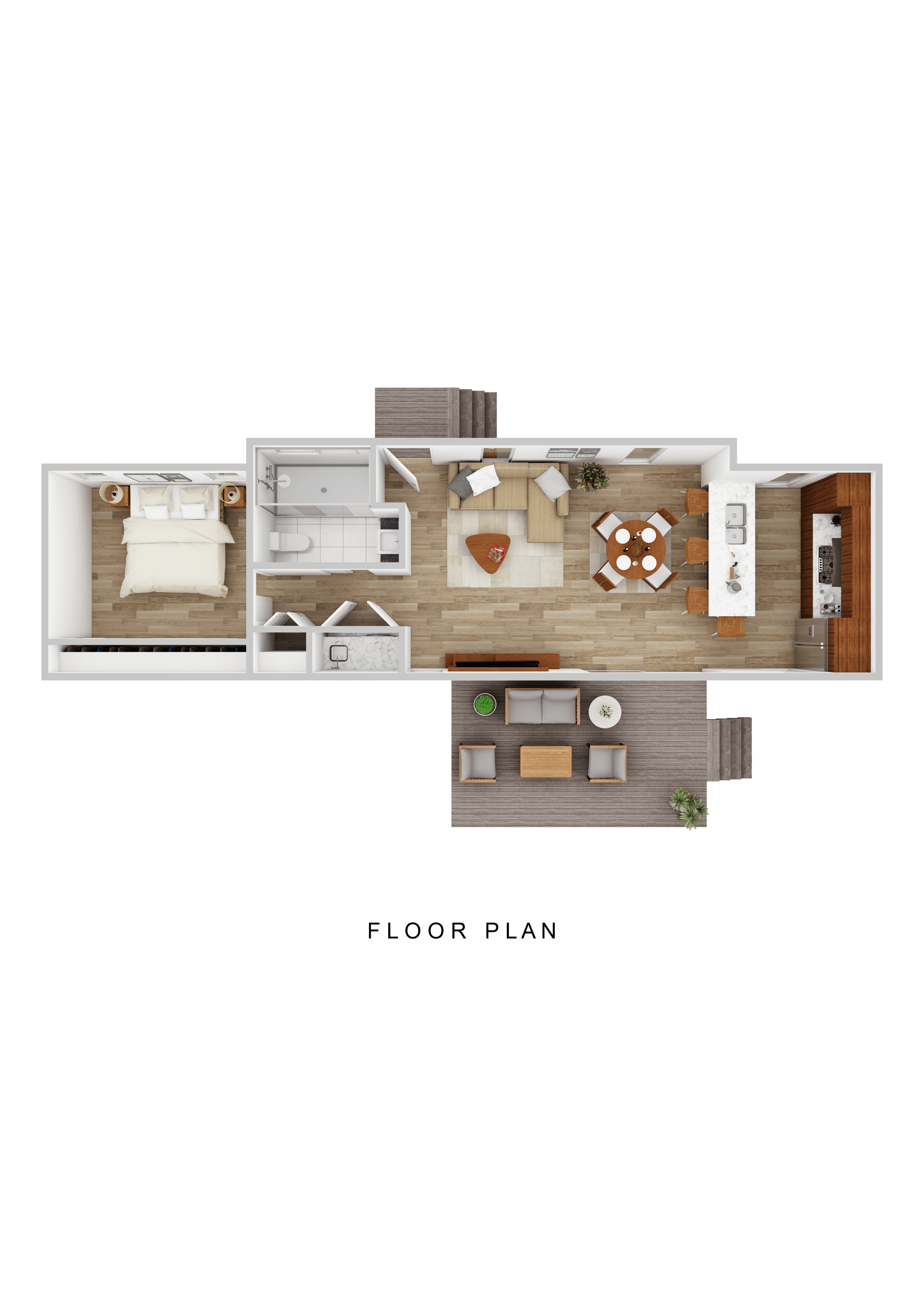 Oly Homes modular home 1 bedroom floorplan Bunya