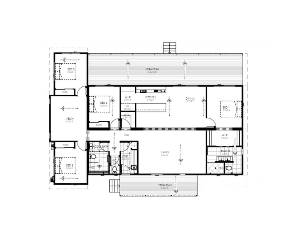 Oly Homes Modular Hamilton Floorplan 4 bedrooms