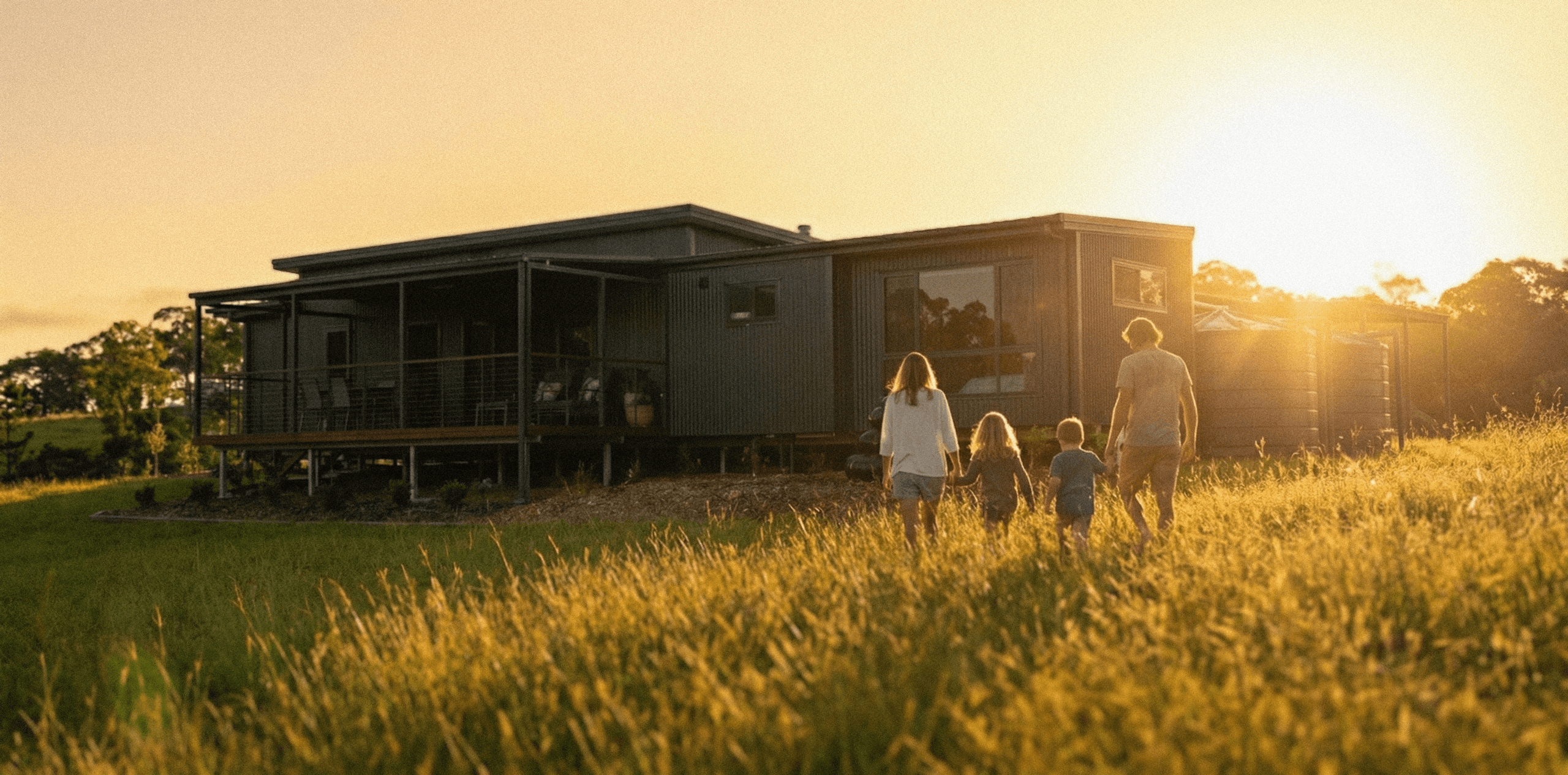 Oly Homes hero of australian family enjoying their new modular home